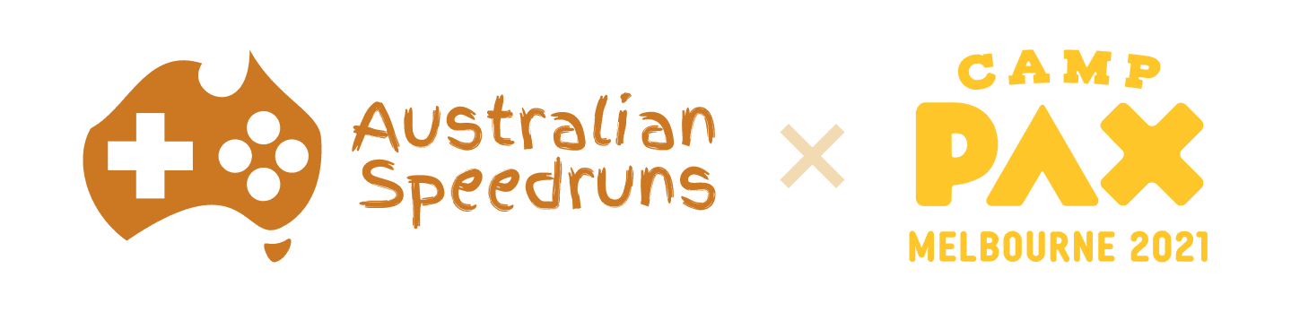 PAX × AusSpeedruns 2021 logo