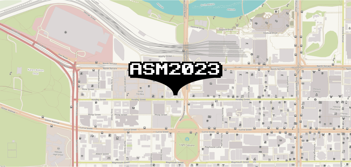An image of a map showing the location of ASM2023
